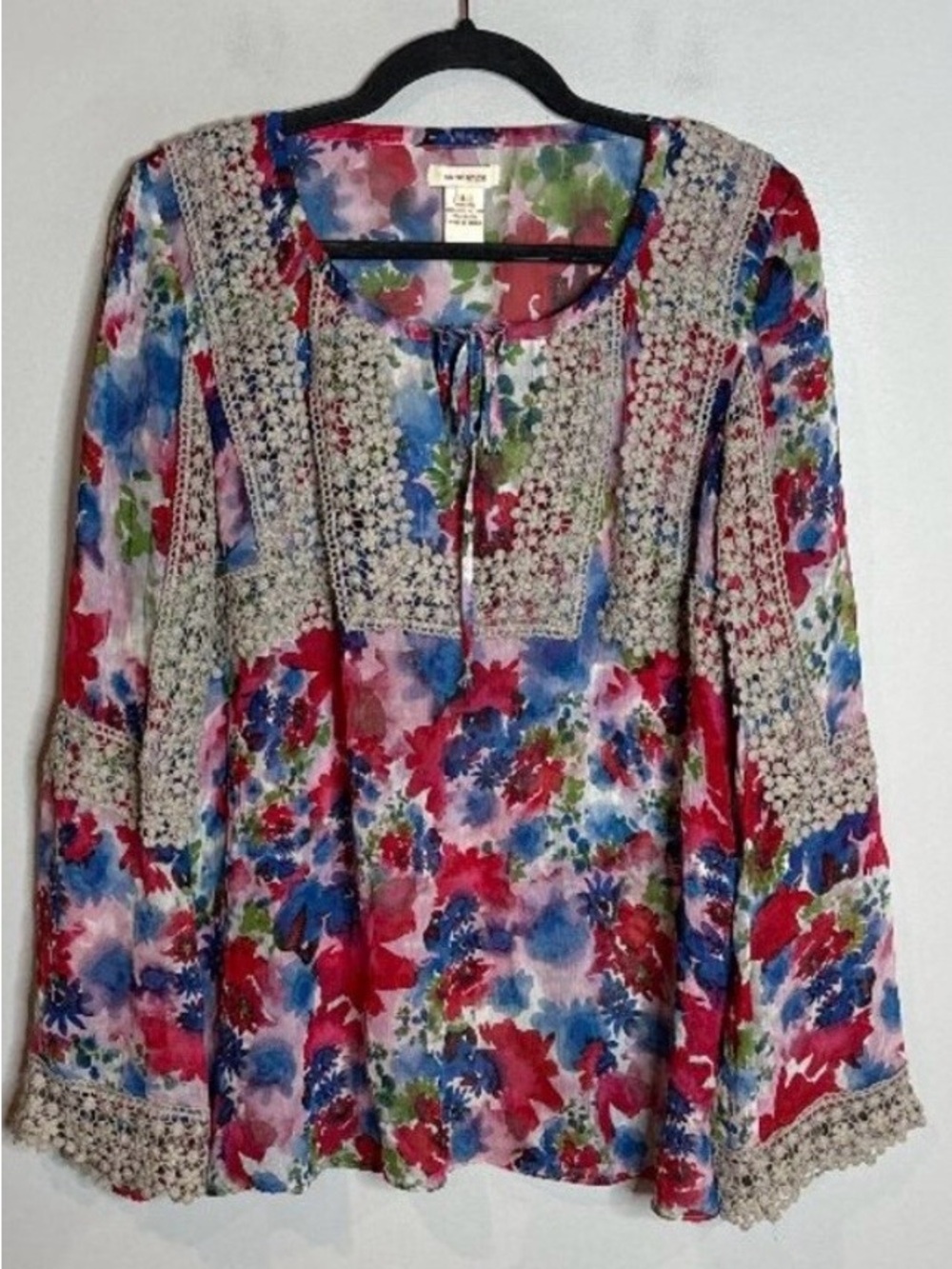 Sundance colorful floral silk blouse